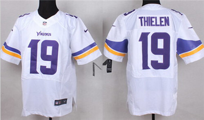 Men's Minnesota Vikings #19 Adam Thielen 2013 Nike White Elite Jersey