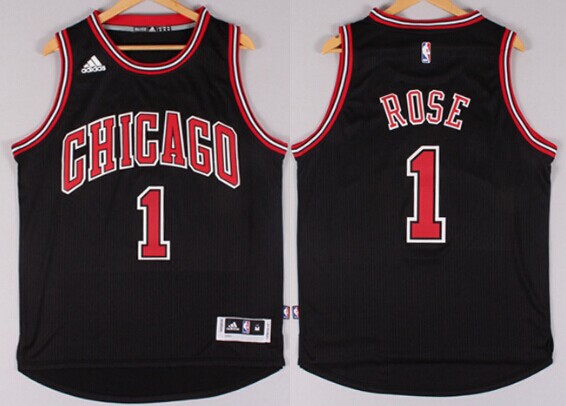 Men's Chicago Bulls #1 Derrick Rose Revolution 30 Swingman 2015 Black Jersey