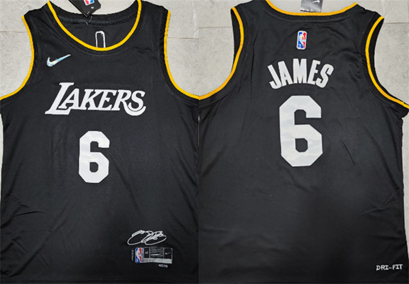 Mens Los Angeles Lakers #6 LeBron James Black 2022 Select Series Rookie of the Year Jersey