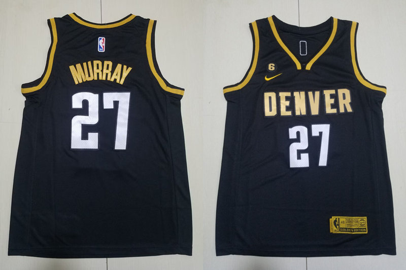 Mens Denver Nuggets #27 Jamal Murray Nike 2021 Black Golden Edition Limited Jersey