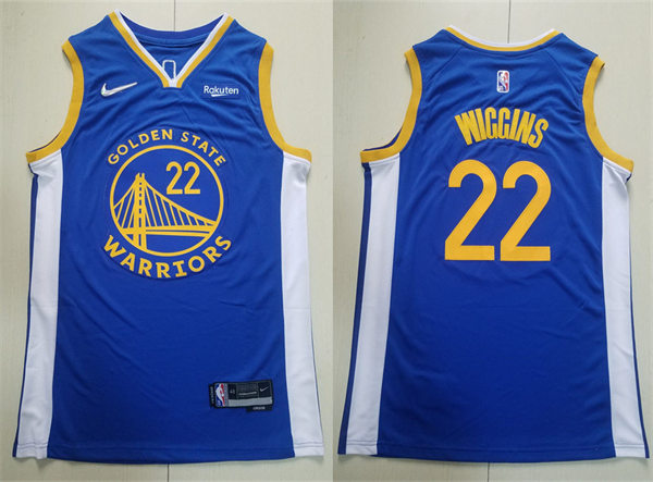 Mens Golden State Warriors #22 Andrew Wiggins Nike Royal Icon Edition Swingman Jersey