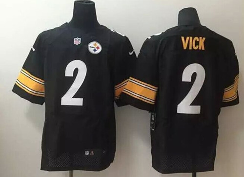 men's pittsburgh steelers #2 michael vick black team color nfl nike elite jersey