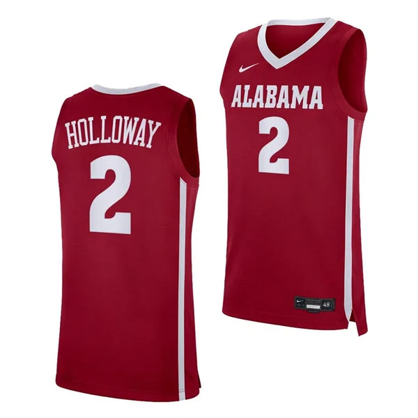 Mens Youth  Alabama Crimson Tide #2 Aden Holloway Nike Crimson College Basketball Game Jersey