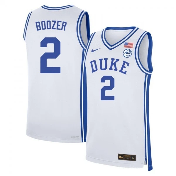 Mens Duke Blue Devils #2 Cayden Boozer 2025 White College Basketball Game Jersey