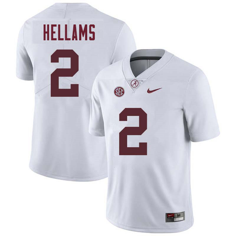 Mens Alabama Crimson Tide #2 DeMarcco Hellams Nike White Football Jersey