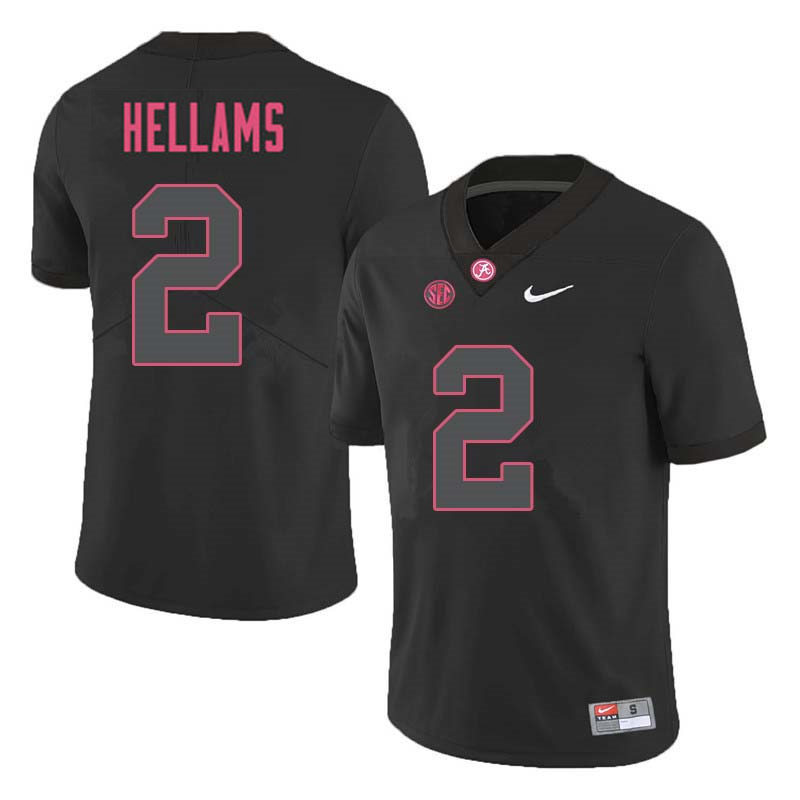 Mens Alabama Crimson Tide #2 DeMarcco Hellams Nike Blackout Football Jersey