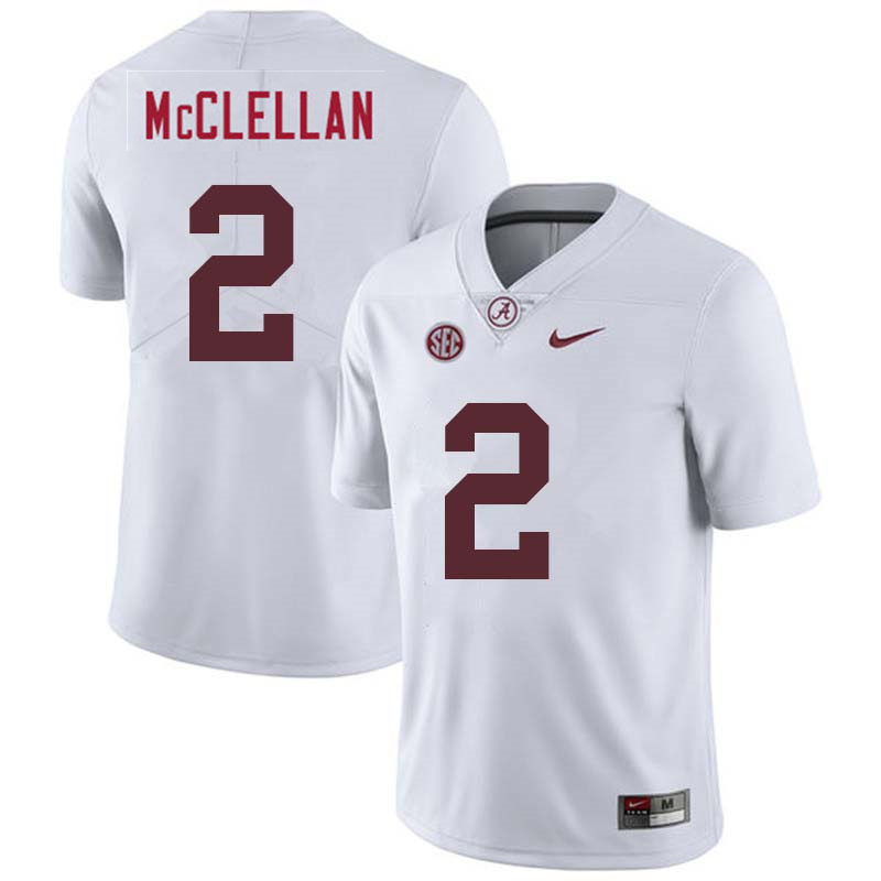 Men's Alabama Crimson Tide #2 Jase McClellan Nike White College Game Football Jersey