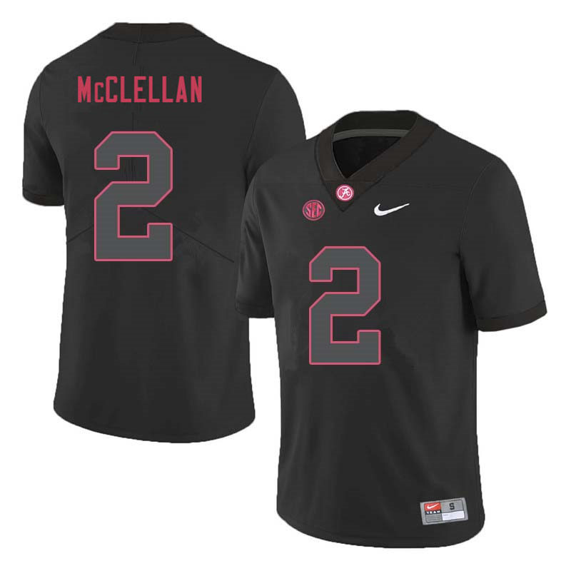 Men's Alabama Crimson Tide #2 Jase McClellan Nike Blackout College Game Football Jersey