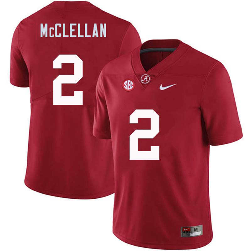 Men's Alabama Crimson Tide #2 Jase McClellan Nike Crimson College Game Football Jersey