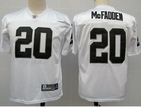 Oakland Raiders #20 Darren Mcfadden white Jersey