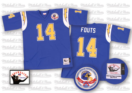 Mens San Diego Chargers #14 Dan Fouts Blue Throwback Jersey -