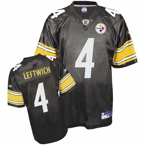 Mens Pittsburgh Steelers #4 Byron Leftwich Black Jersey 