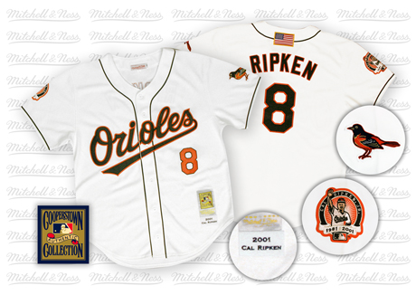 Men's Baltimore Orioles #8 Cal Ripken Throwback white Jersey