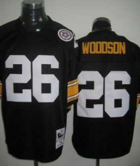 Men's Pittsburgh Steelers #26 Rod Woodson  Black Throwback Jersey 