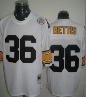 Men's Pittsburgh Steelers #36 Jerome Bettis White Throwback Jersey 