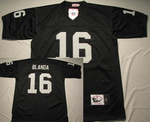 Mens Oakland Raiders #16 George Blanda 1967 Black Mitchell&Ness Throwback Legacy Jersey