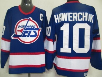 Men's Winnipeg Jets #10 Dale Hawerchuk Blue CCM Vintage Throwback Jersey