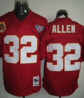 Mens Kansas City Chiefs #32 Marcus Allen Red Mitchell&Ness Throwback Jersey