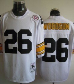 Men's Pittsburgh Steelers #26 Rod Woodson White Throwback Jersey 