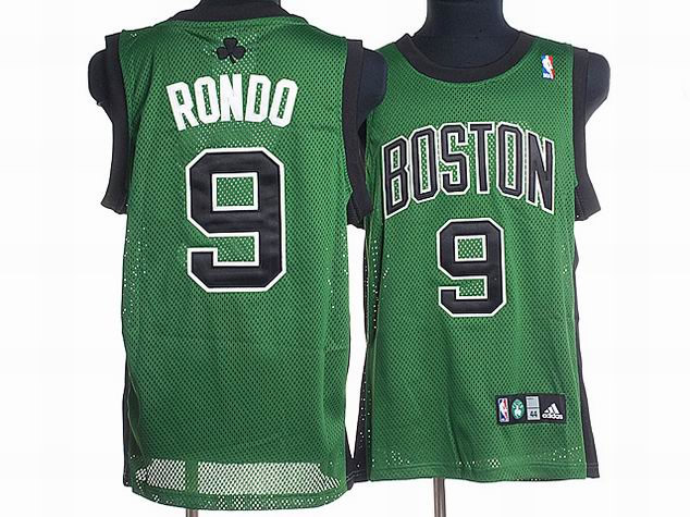 Mens Boston Celtics #9 Rajon Rondo Swingman Green With Black Jersey