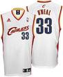 Men's Cleveland Cavaliers #33 Shaquille O'Neal White Throwback Jersey