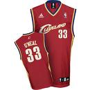 Men's Cleveland Cavaliers #33 Shaquille O'Neal Red Throwback Jersey