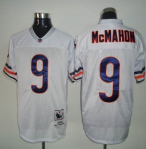 Men's Chicago Bears #9 Jim McMahon White Mitchell&Ness VINTAGE Throwback Jersey 