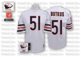 Men's Chicago Bears #51 Dick Butkus White Throwback VINTAGE Jersey 