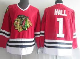 Men's Chicago Blackhawks #1 Glenn Hall Red 1983 CCM Vintage Throwback Jersey