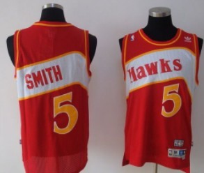 Men's Atlanta Hawks #5 Josh SmithRed Throwback Swingman Jersey