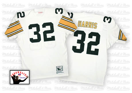 Mens Pittsburgh Steelers #32 Franco Harris White Throwback Jersey 