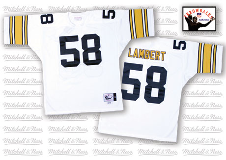 Men's Pittsburgh Steelers #58 Jack Lambert White Throwback Jersey
