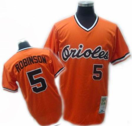 Baltimore Orioles #5 Brooks Robinson Orange Throwback Jersey