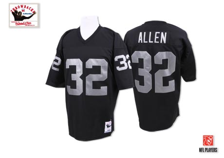 Mens Oakland Raiders #32 Marcus Allen Black Mitchell&Ness Throwback Jersey