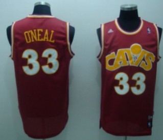Men's Cleveland Cavaliers #33 Shaquille O'Neal Red CAVS Swingman Throwback Jersey