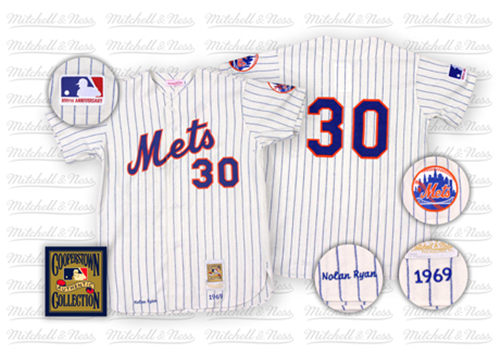 New York Mets Throwback Player #30 Nolan Ryan 1969 White Throwback Jersey