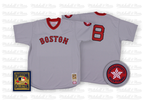 Men's Boston Red Sox #8 Carl Yastzremski 1975 Gray Throwback Jersey