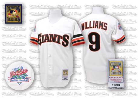 Men's San Francisco Giants #9 Matt Williams White Throwback Jersey