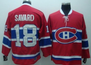 Men's Montreal Canadiens #18 Serge Savard Red CCM 1993 Vintage Throwback Jersey