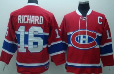 Men's Montreal Canadiens #16 Henri Richard Red CCM Jersey