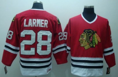 Chicago Blackhawks #28 Steve Larmer Red CCM Throwback Jersey