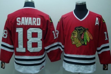 Chicago Blackhawks #18 Denis Savard Red CCM 1986 Vintage Throwback Jersey