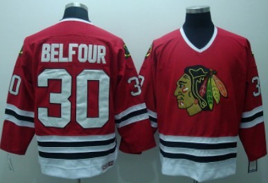 Chicago Blackhawks #30 Ed Belfour Red CCM Throwback Jersey