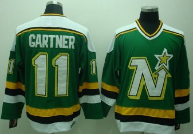 Men's Minnesota North Stars #11 Mike Gartner 1988-89 Green CCM Vintage Throwback Jersey