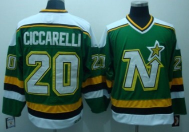 Men's Minnesota North Stars #20 Dino Ciccarelli 1988-89 Green CCM Vintage Throwback Jersey