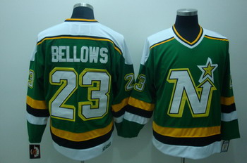 Men's Minnesota North Stars #23 Brian Bellows 1988-89 Green CCM Vintage Throwback Jersey