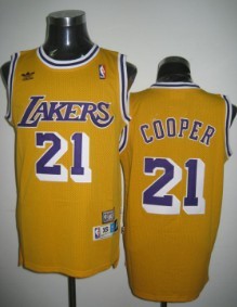 Mens Los Angeles Lakers #21 Michael Cooper Yellow Throwback Swingman Jersey