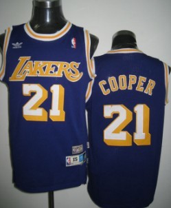 Mens Los Angeles Lakers #21 Michael Cooper Purple Throwback Swingman Jersey