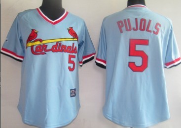 St.Louis Cardinals #5 Albert Pujols Blue Throwback Jersey