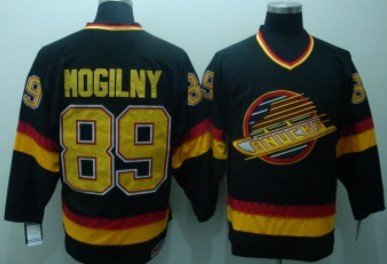 Men's Vancouver Canucks #89 Alexander Mogilny Black Throwback CCM Jersey